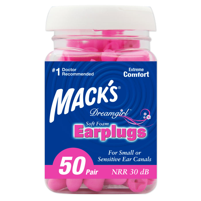 Bouchpns d'oreilles Dreamgirl en mousse souple Mack's NRR 30 (50 paires) (Caisse de 12)